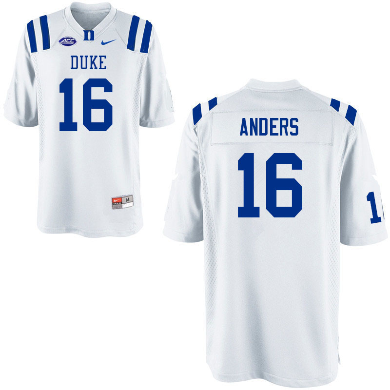 Men #16 Cade Anders Duke Blue Devils College Football Jerseys Sale-White